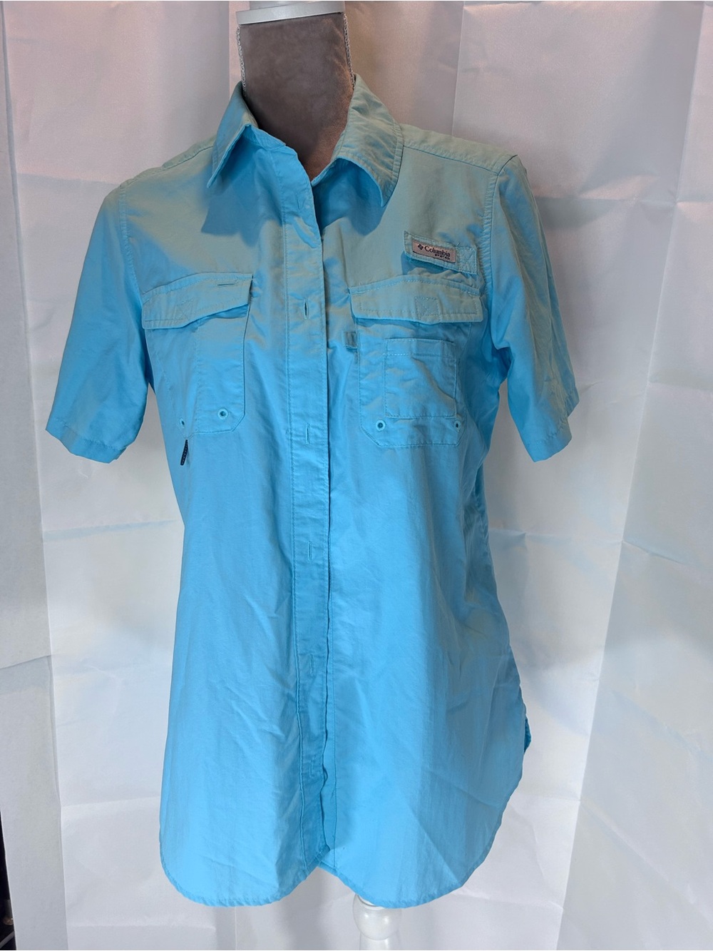 Columbia Short-Sleeve Fishing Shirt - Light Blue